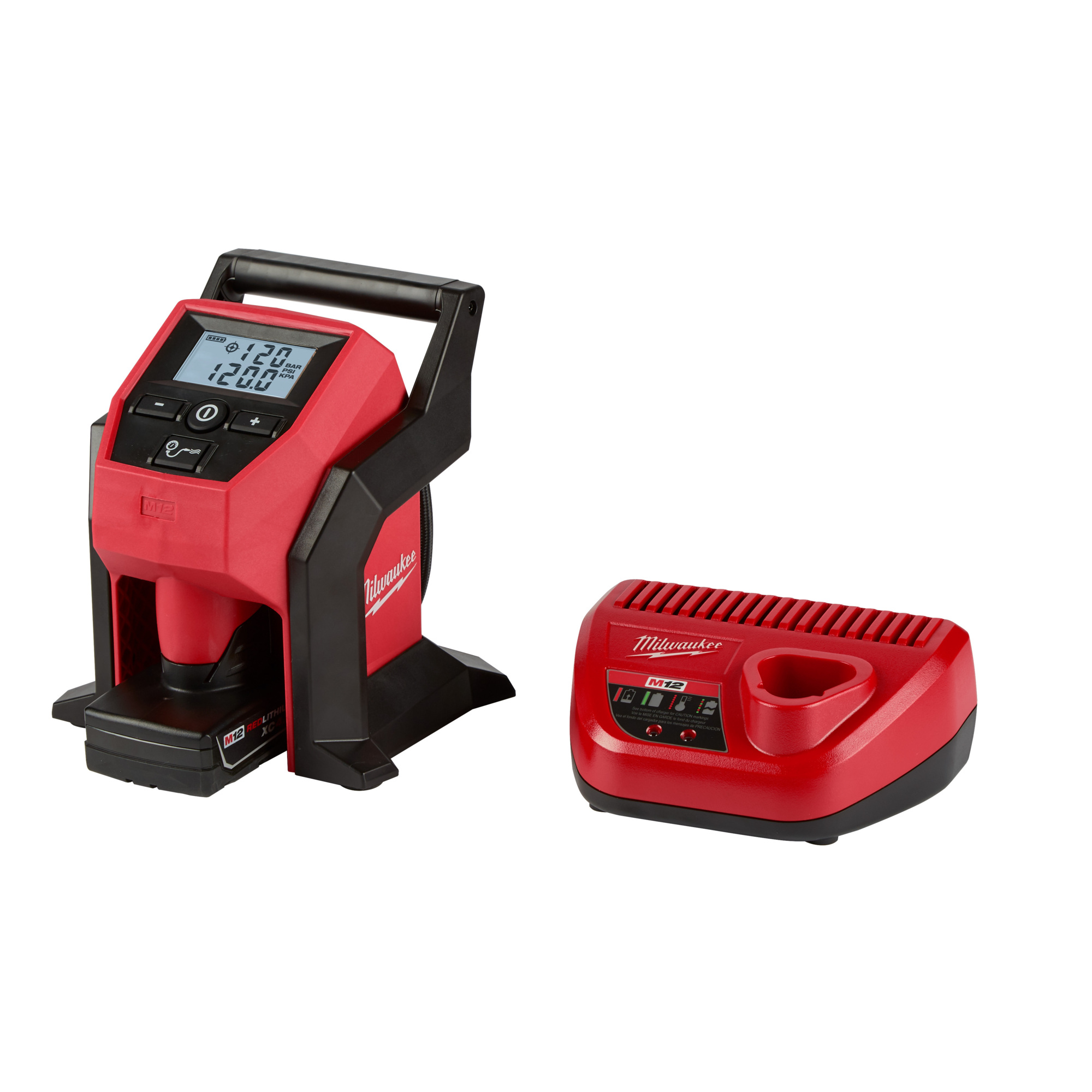 Milwaukee M12 Cordless Compact Tire Inflator XC Kit, 1 XC4.0 Battery, Model# 2475-21XC